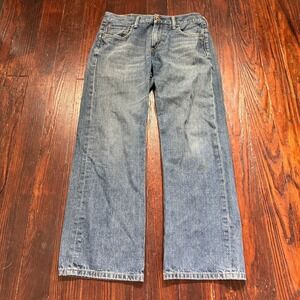 Levis 569 Jeans Mens 30x30 Blue Loose Straight Baggy Faded Whiskers Y2K